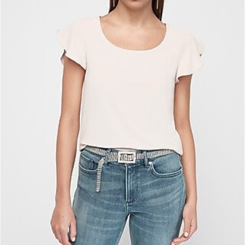 Light Pink Flutter Sleeve Top